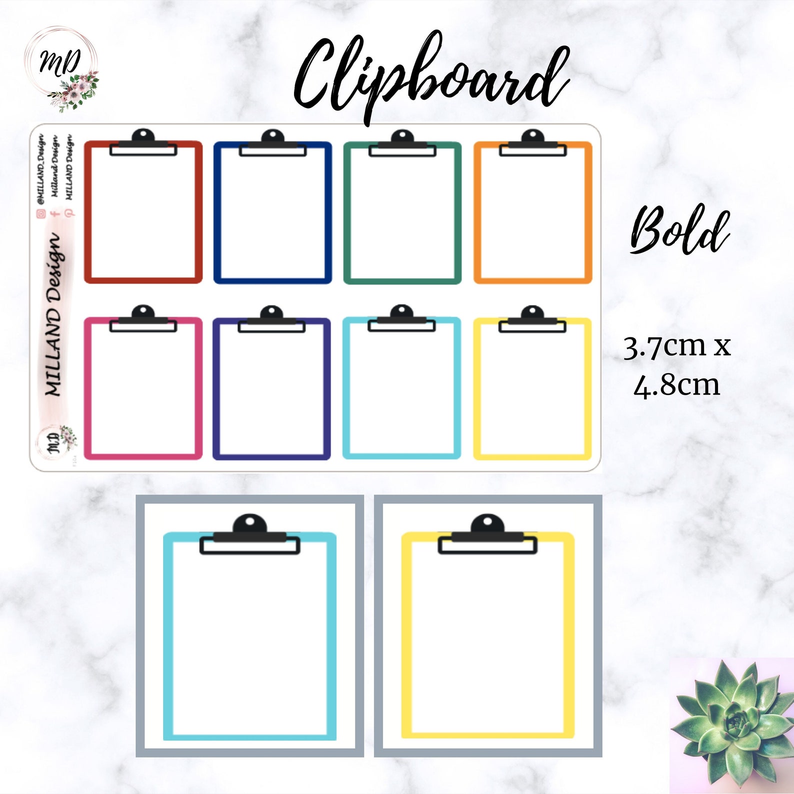 Clipboard Sticker Planner Sticker Clipboard Pastel Etsy