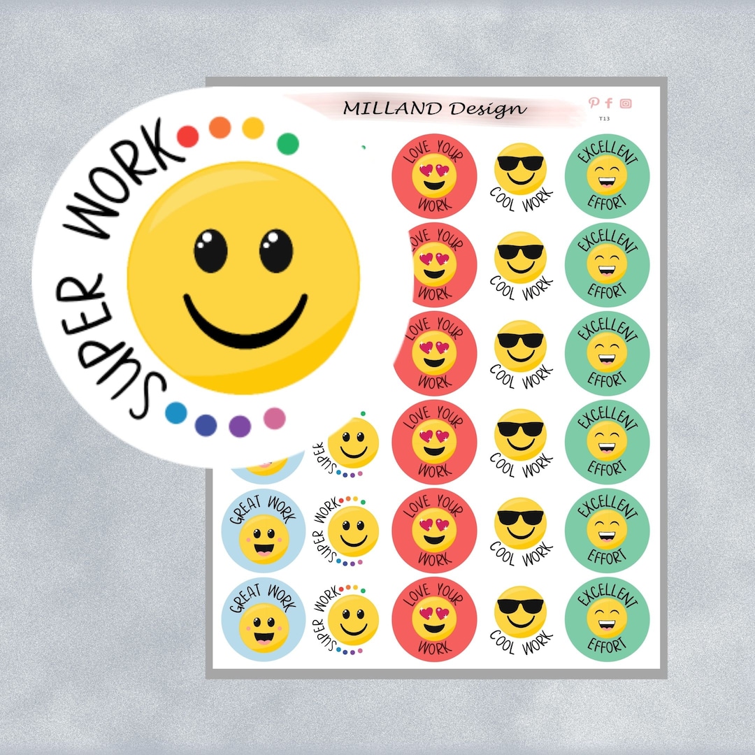Ocean Animal Motivational Stickers for Kids Children Teacher Nursery Praise  25mm