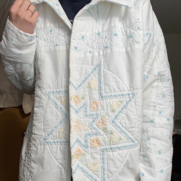 Handmade Quilt Jacket - Lightweight Quilt Coat, Repurposed Quilt