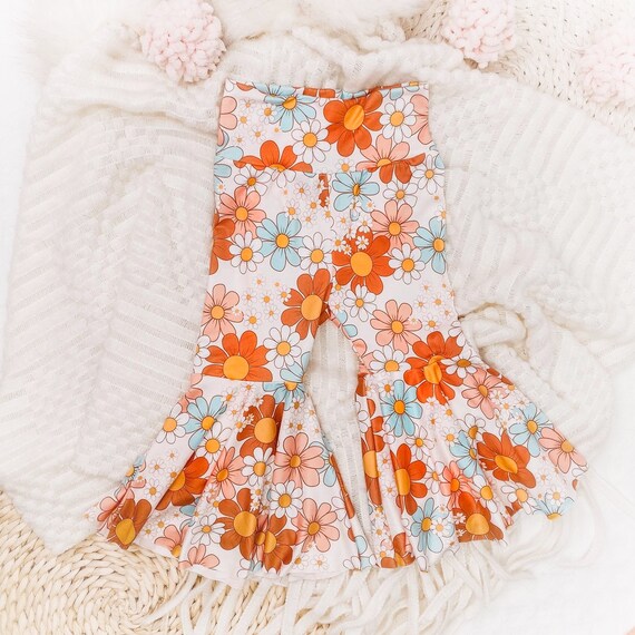 Boho Baby Bell Bottoms Daisies Baby Bummies Retro Baby Etsy