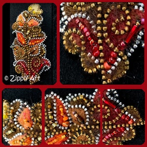 Zipply Art Fanciful Feather Needle Felted Completed Brooch/Pin, Pattern, Pattern/Kit