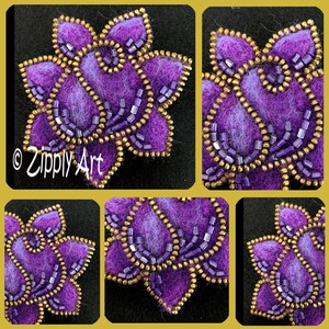 Zipply Art Mom's Rose Needle Felted Completed Brooch/Pin, Pattern, Pattern/Kit