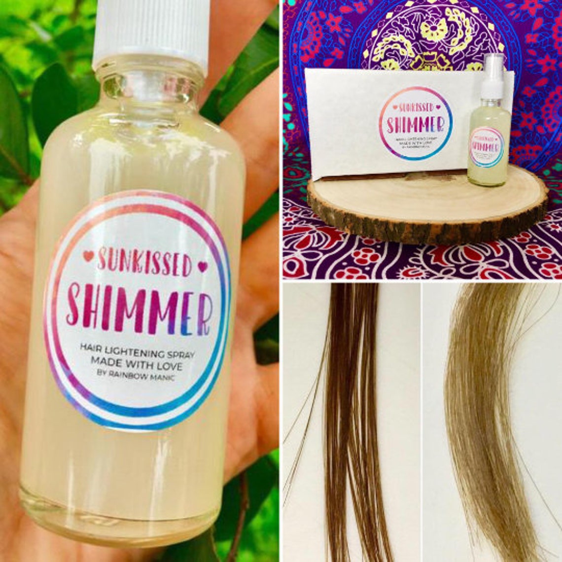 Hair Lightening Spray and Shampoo BUNDLE Sunkissed Shimmer by Etsy