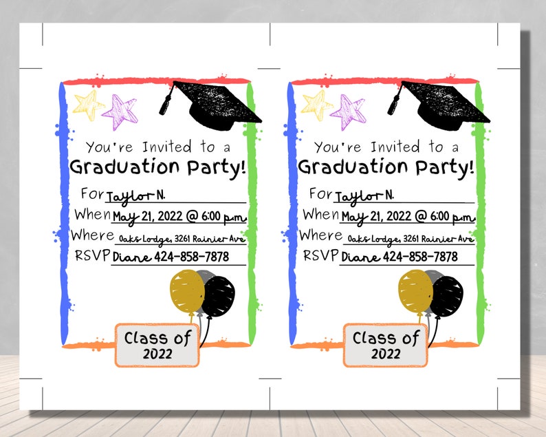 Graduation Invitation 2022 Graduation Invitation Template Etsy