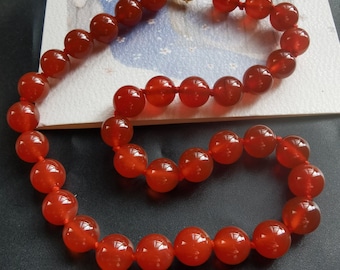 16"-60" 6mm/8mm/10mm/12mm Round Red agate stone beaded knotted Necklace,man,woman hand jewelry