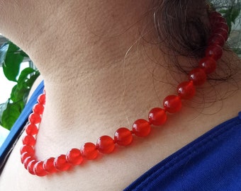 Collar De De Sueltas De Jade Rojo Facetado 2x4 Mm | Cuotas Sin Interés - Foto 4