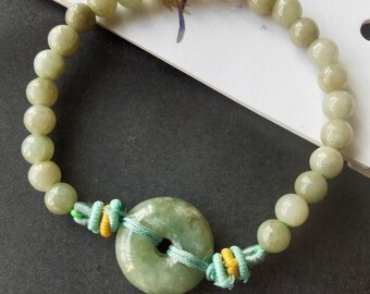 Natural Verdite Jade Semi-precious Gemstone Round Beads Sample strand / Bracelet - 6mm, 8mm sizes - 7.5