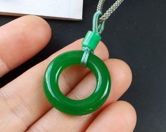 Pendentif pierre cabochon en Jade de Chine et Argent