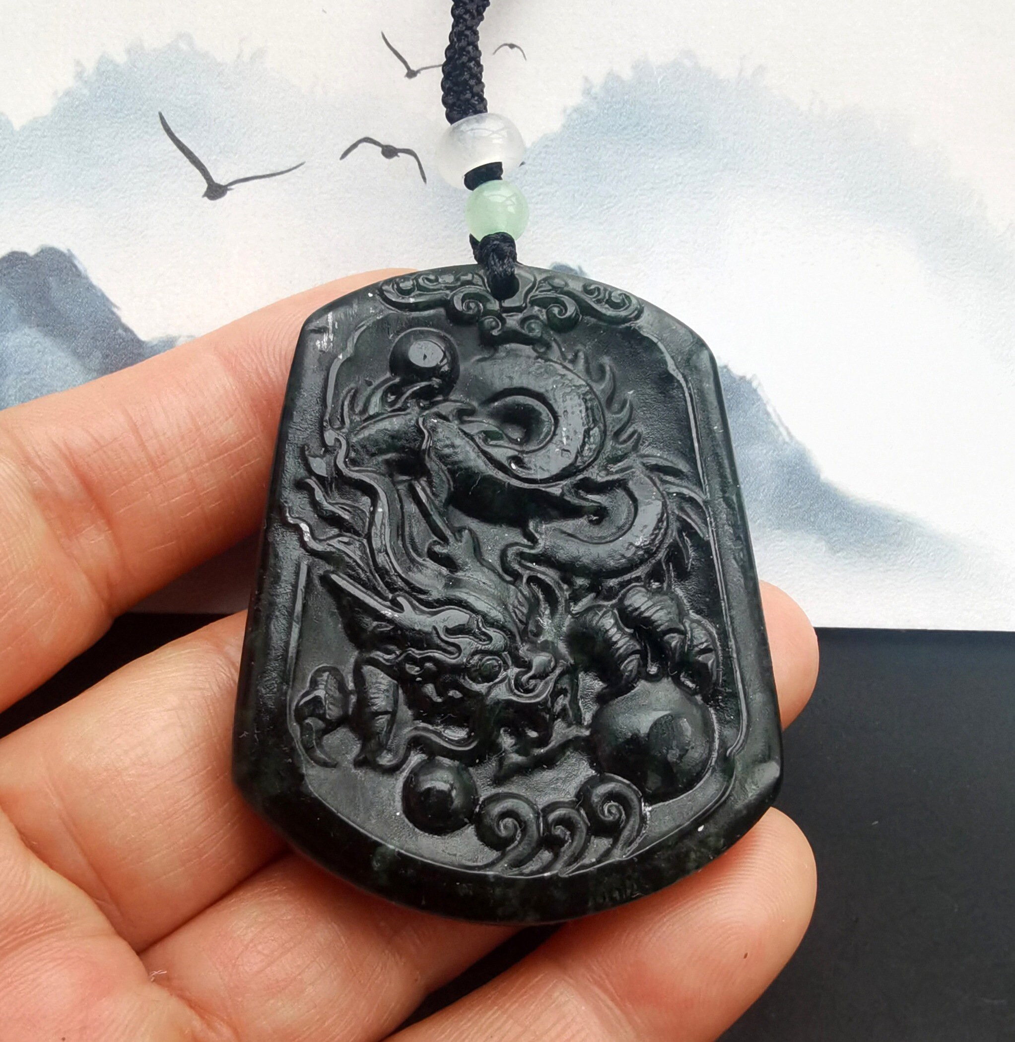 Dragon jade pendant deals