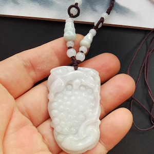 Grape,bat,gecko,Lizard,natural jadeite jade stone amulet pendant,Grade A,rope beaded necklace,gemstone stone Men Women necklace