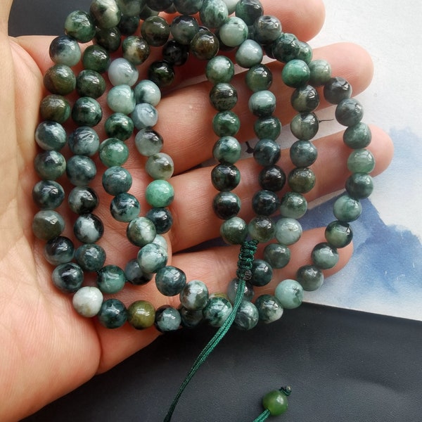 28“ 108beads Genuine Natural black green Burma jadeite jade stone long beaded necklace,Healing,nugget Semi,man woman jadeite jewelry gift