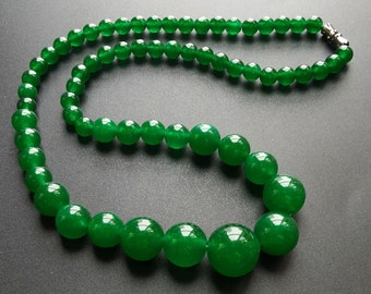 Round jade Chunky Necklace, Round Beaded Necklace,green jade,yellow jade,pink jade,orange jade,red jade,purple jade,lavender,blue,white jade