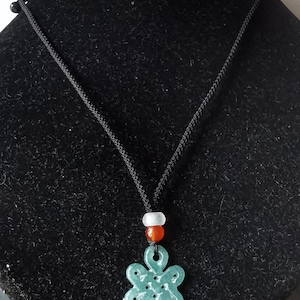 Hollow knot charm carving natural blue jadeite jade stone pendant,Fei Cui Jade,Rope necklace,protector,amulet,gemstone pendant,Good Luck