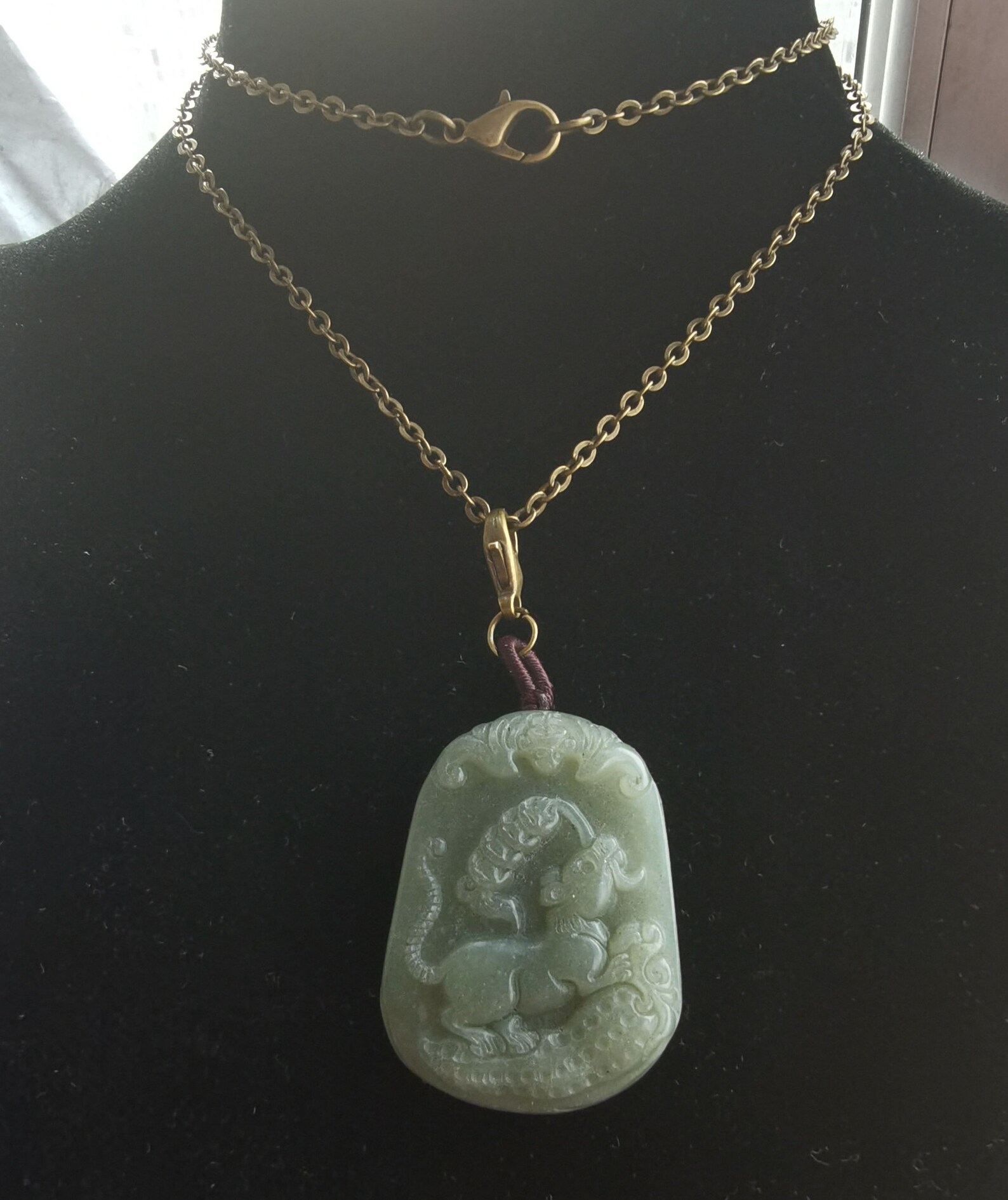Chinese Zodiac Nephrite Jade Stone Pendant Etsy