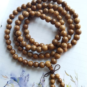 108 beads Yoga mala wood,8mm,Beaded bracelet,Mala Prayer Emotional Healing,Unisex,Designed mala, Buddhist Mala, Tibetan Mala,Necklace