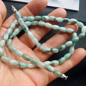 Untreated,Natural barrel green Burma jadeite jade stone Beaded necklace,Grade A,drum,Statement Necklace,jadeite bracelet
