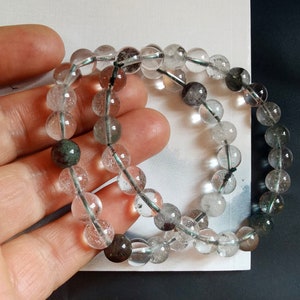 Green Phantom Quartz bracelet,Raw quartz beads Bracelet, gemstone bracelet,good luck bracelet,Yoga Meditation Wrist Mala