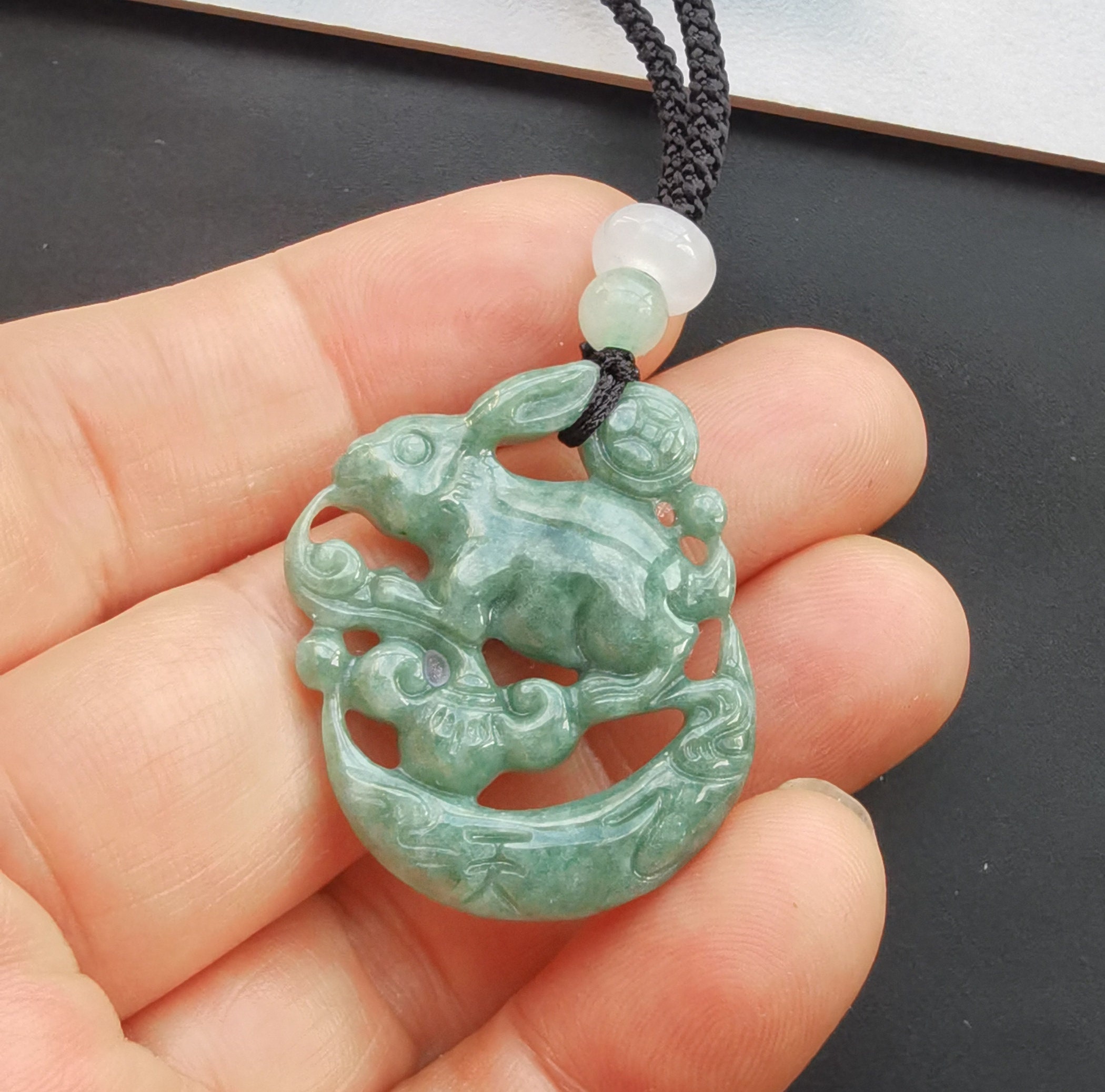 Collier Vintage En Jade Vert Sculpté, Forme Melon, 20 Pouces, Style Perles - Tibet/Chine
