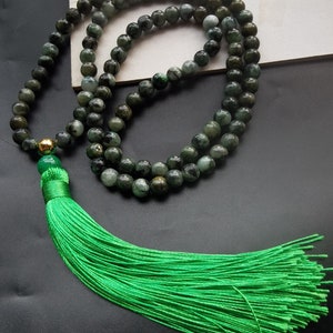 30&quot; 108bead,Genuine Grade A Natural green Burma jadeite jade stone Yoga necklace,Healing, Buddhist Mala Prayer,Round Semi,man woman necklace
