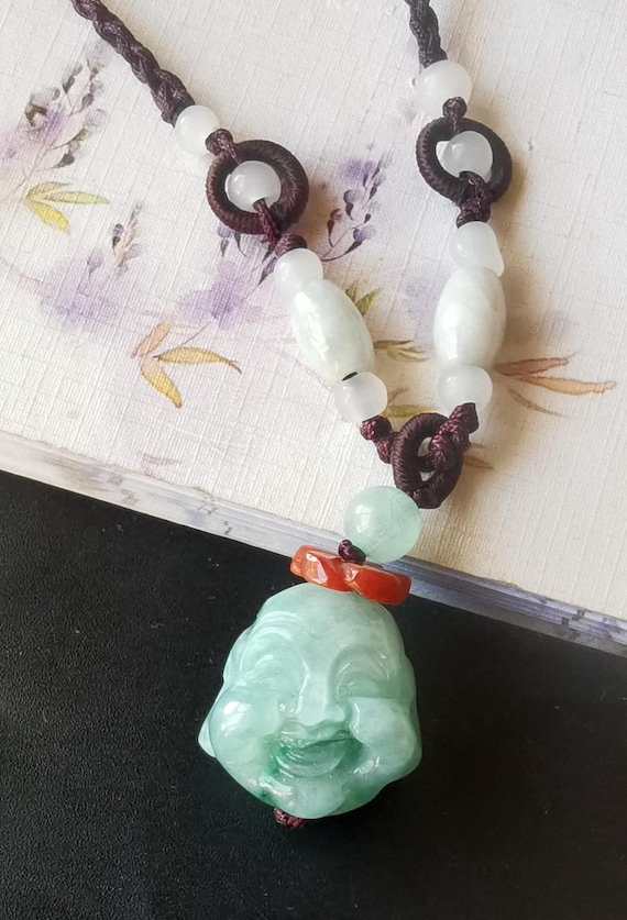 Certificato, Ciondolo In Pietra Di Giada Naturale Intagliata A - Foto 2