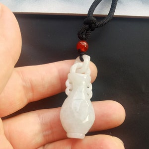 unique carving untreated natural Burma Jadeite jade stone Vase Pendant,Grade A,gemstone beads,Jade Amulet Necklace