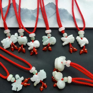 Untreated Chinese Zodiac Burma Jadeite Jade Stone Amulet Untreated Chinese Zodiac Burma Jadeite Jade Stone Amulet
