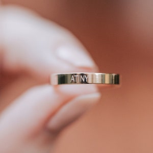 ATEEZ RING/ Personalized ring, kpop, Atiny, Subtle engraved ring, OUTSIDE only engraving, Stacking ring, Song title, Bias, Date