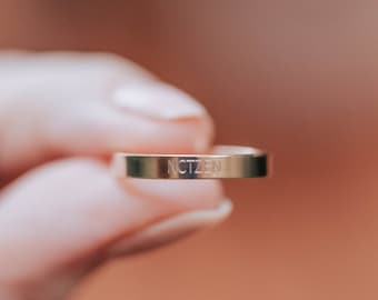 NCT RING/ Personalized ring, Kpop, Nctzen, Subtle engraved ring, OUTSIDE only engraving, Stacking ring, Song title, Bias, Date