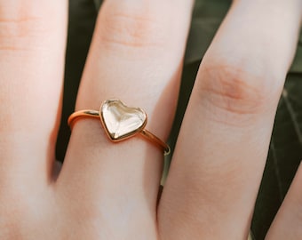 LIKEY RING/ adjustable heart ring, stackable, simple, durable, stainless steel, gift
