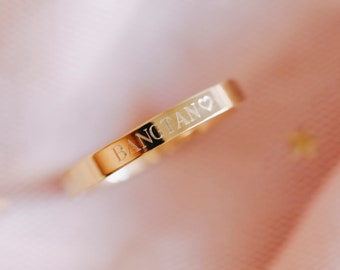 KPOP RING/ Bias, Song title, Fandom name, Army, Personalized ring, OUTSIDE only engraving, Subtle engraving