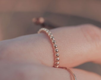 Dotted ring/ stackable, simple, dainty, durable, stainless steel, gift