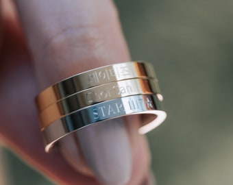 ATEEZ RING/ Personalized Ring, Kpop, Atiny, Subtle Engraved Ring