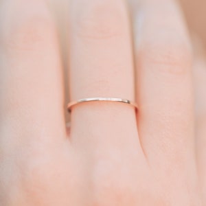 1mm thin ring/ stackable, simple, flat edge, dainty, durable, stainless steel, gift