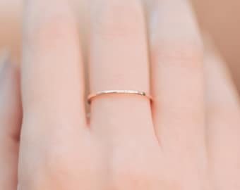 1mm thin ring/ stackable, simple, flat edge, dainty, durable, stainless steel, gift
