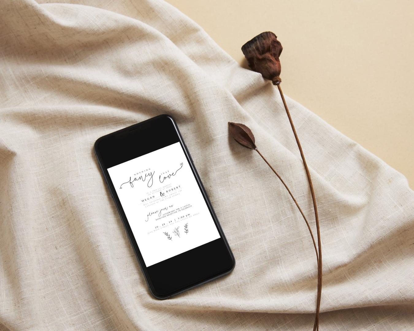 Fancy Youself Nothing Fancy Just Love Reception Invitation Etsy Do It Yourself ...