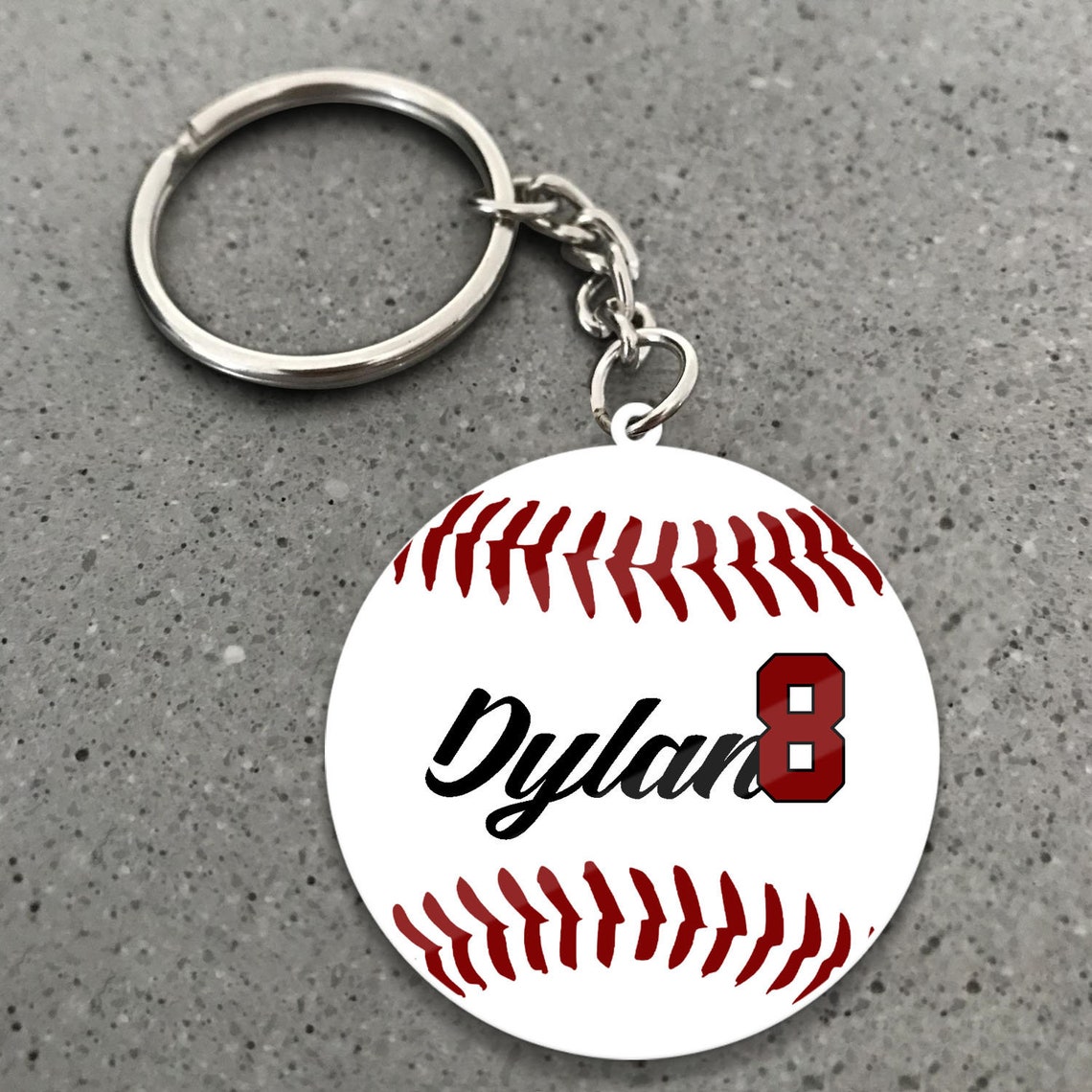 Personalized Baseball Acrylic Keychain Vintage Style Etsy