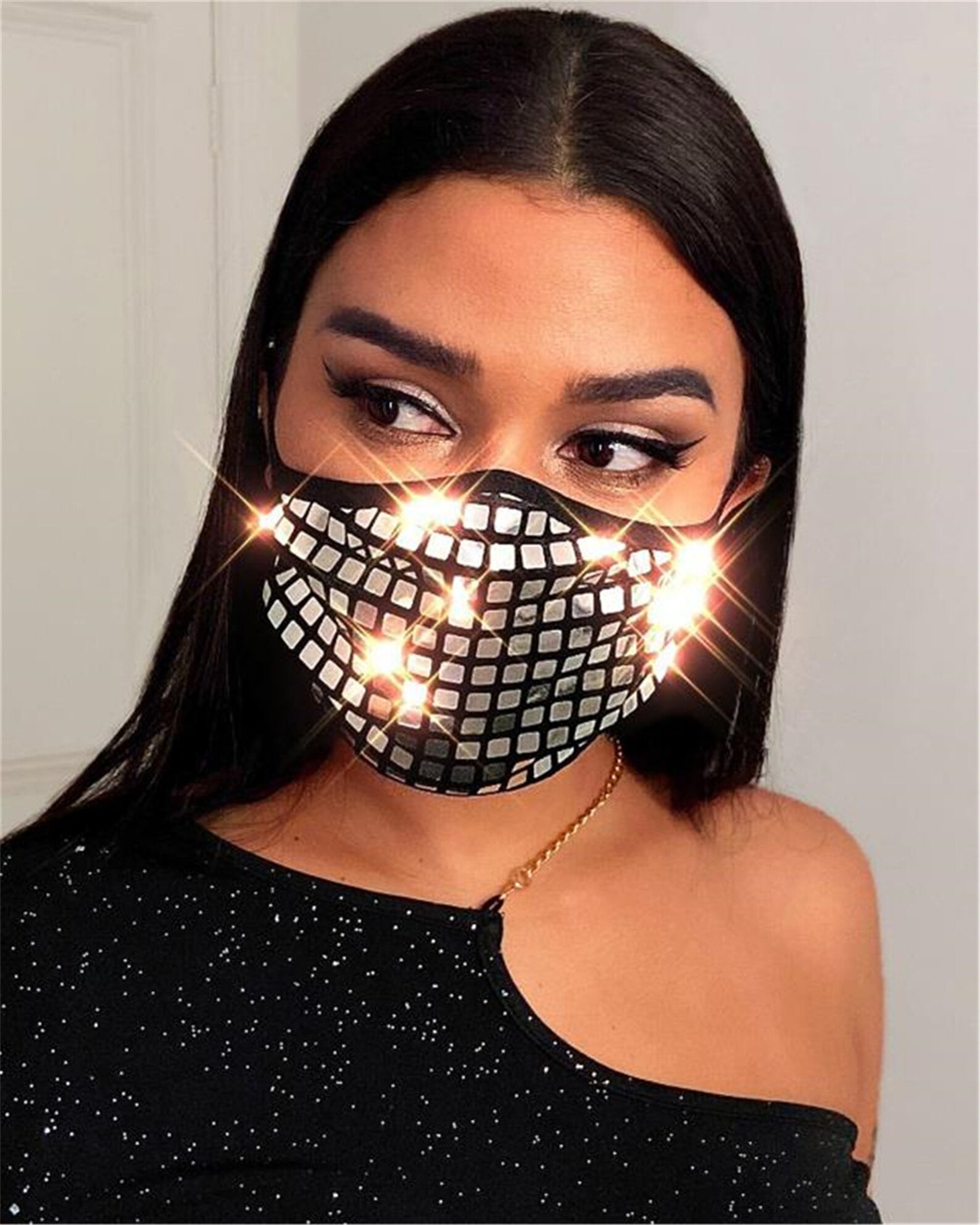 Shiny Rhinestone Face Mask Handmade DIY Cotton Face Etsy