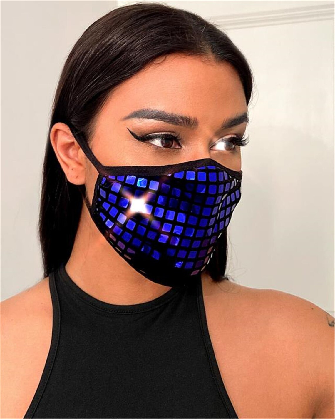 Shiny Rhinestone Face Mask Handmade DIY Cotton Face Etsy