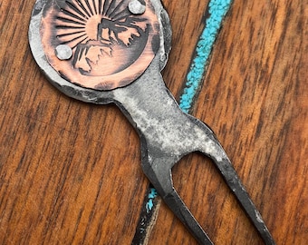 Forged Steel Golf Pitch Divot Tool - Custom Stamped Personalization, Made in USA