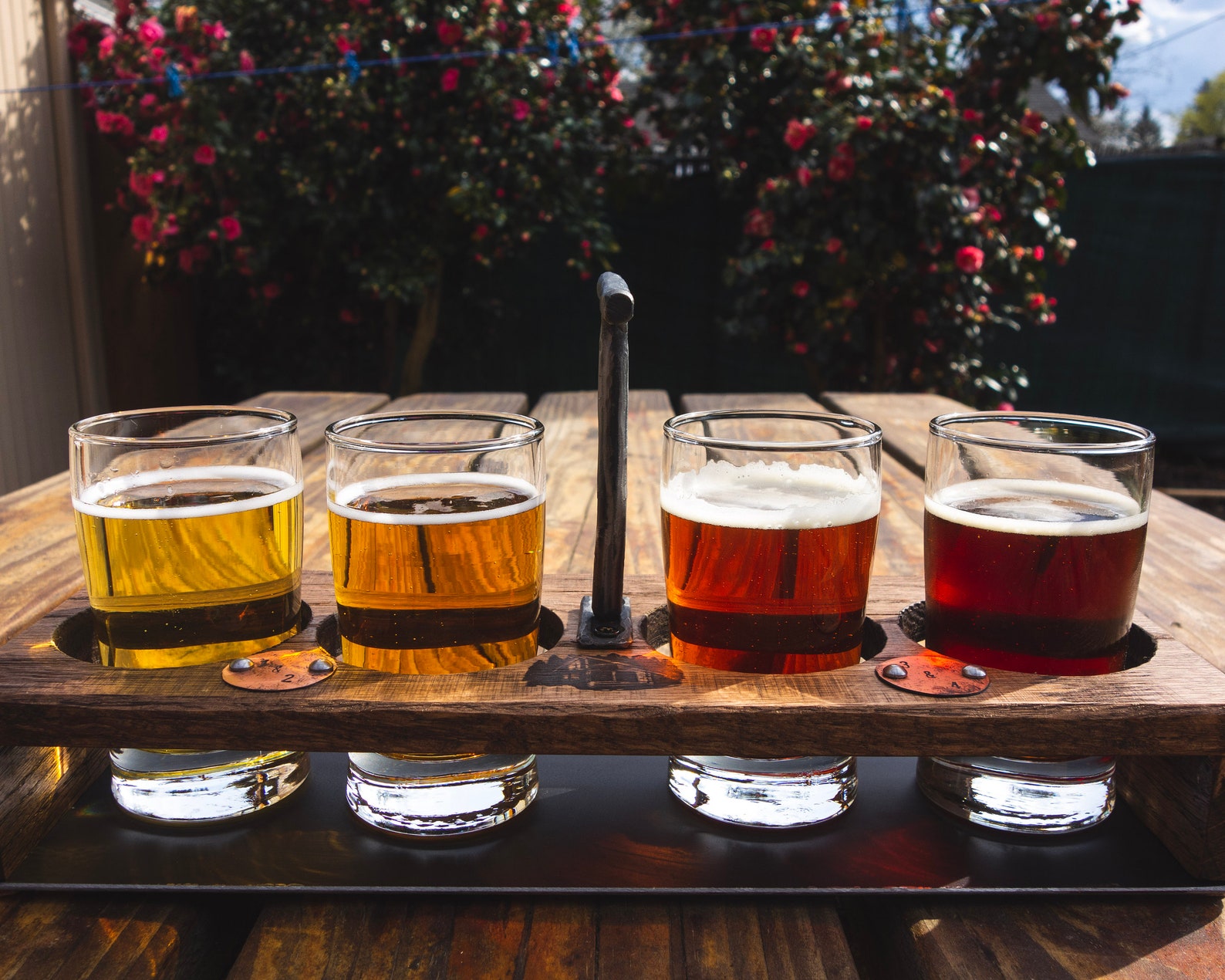Personalized Rustic Beer Flight Set Wood & Steel 4 Etsy