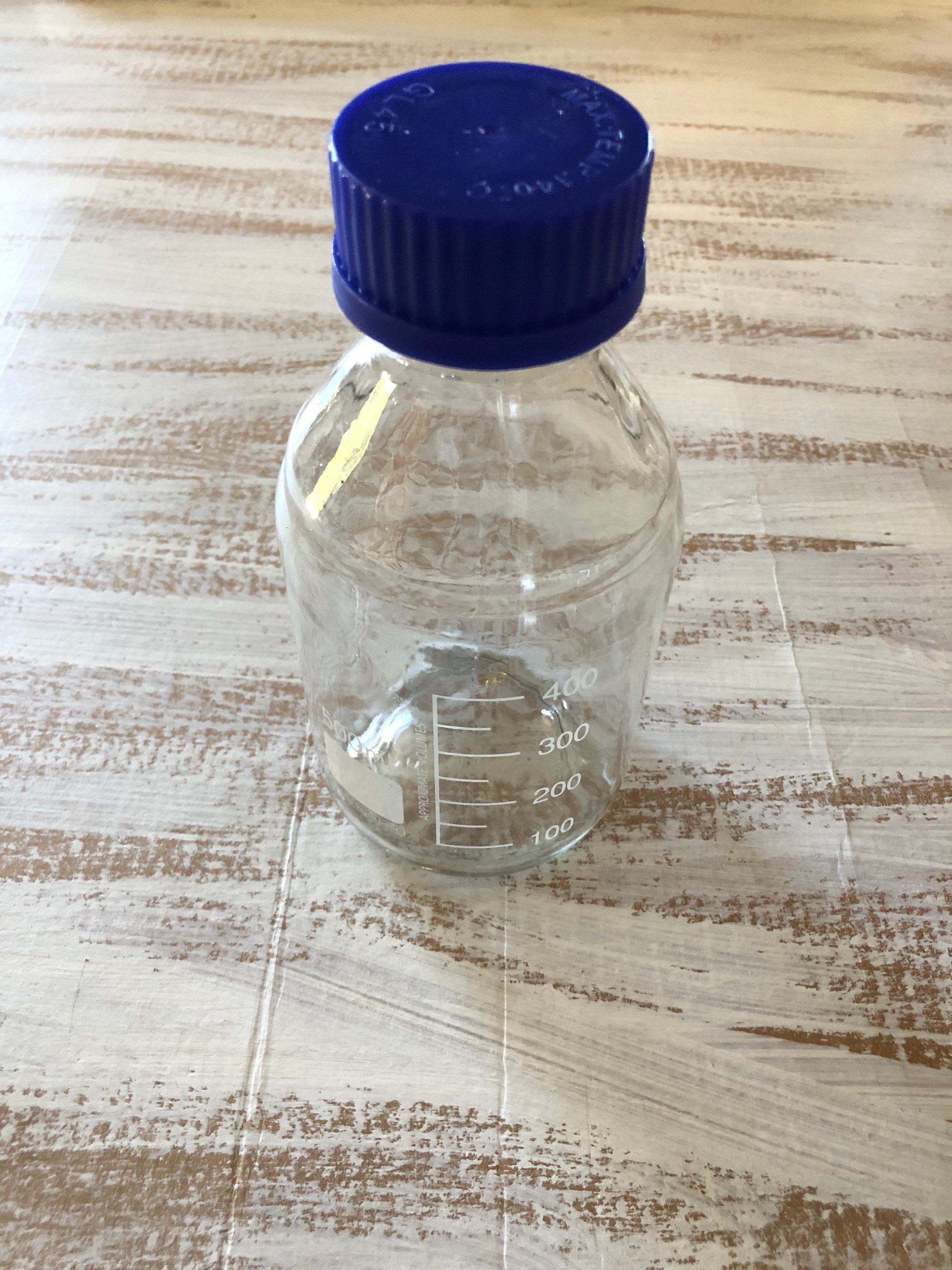 500 ML Glass Media Storage Bottle With Blue GL45 Cap Etsy UK