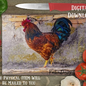 Modello di disegno di sublimazione del tagliere della fattoria del gallo - Download digitale