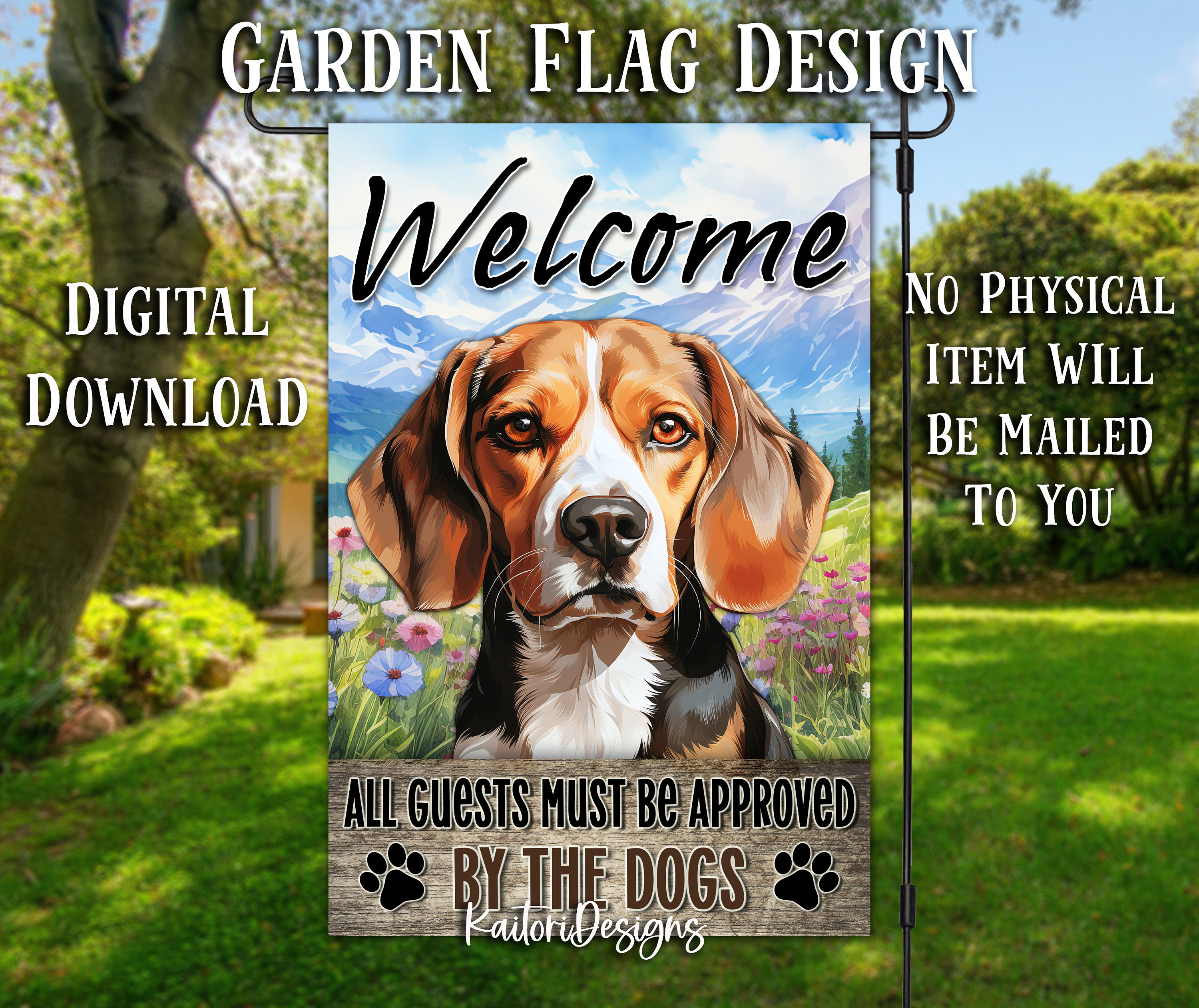 Cute Cartoon Dog Puppy Pattern Personalized Garden Flag