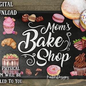 Mom's Bake Shop Tafel Schneidebrett Sublimation Design Vorlage-Digitaler Download