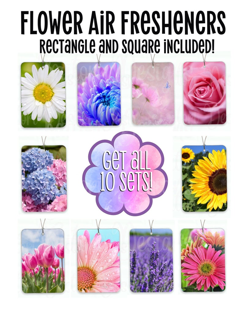 Download Flower Air Freshener Sublimation Design Template Bundle Set | Etsy