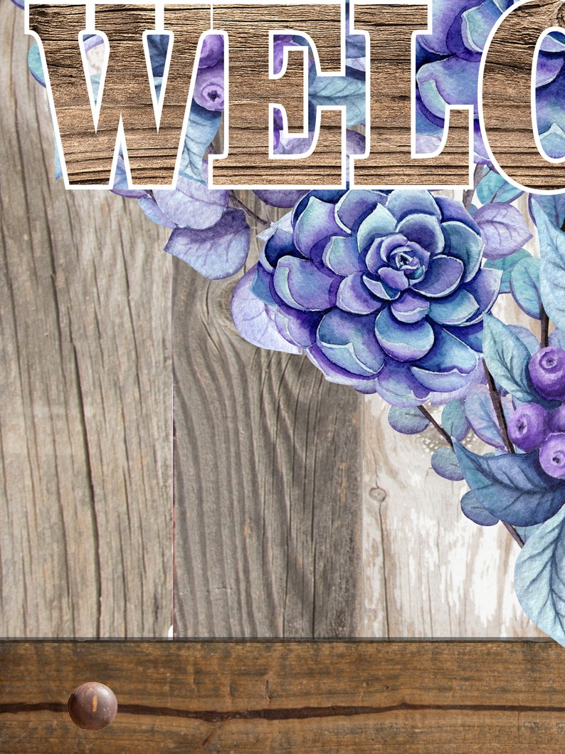 Download Purple Succulent Heart Welcome Garden Flag Sublimation ...