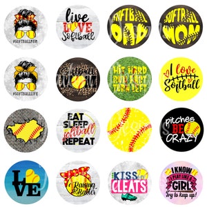 Softball Pop-Up Phone Socket Grip Sublimation Templates-Set of 16- Digital Download