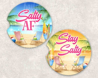 Salzige AF und bleiben Salzig Sommer Auto Untersetzer Sublimation Design