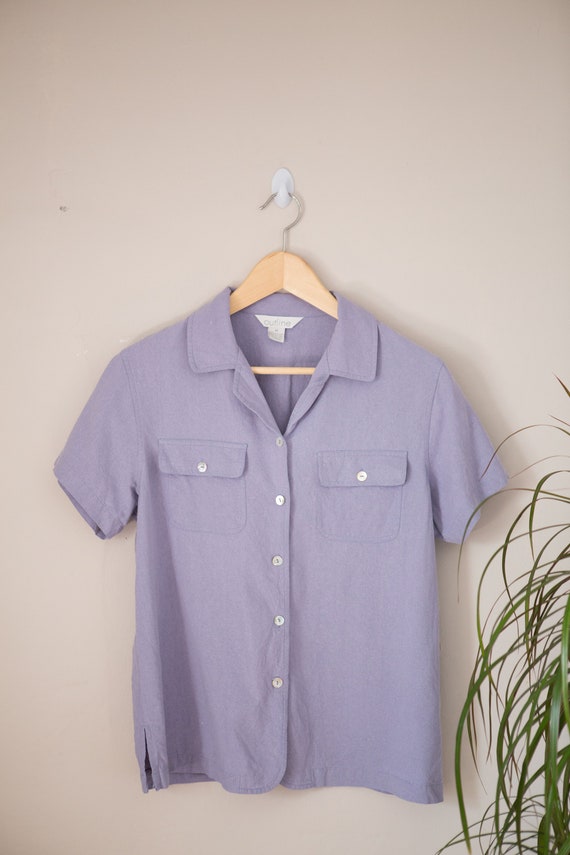 Lavender Silk Blouse Women's 12