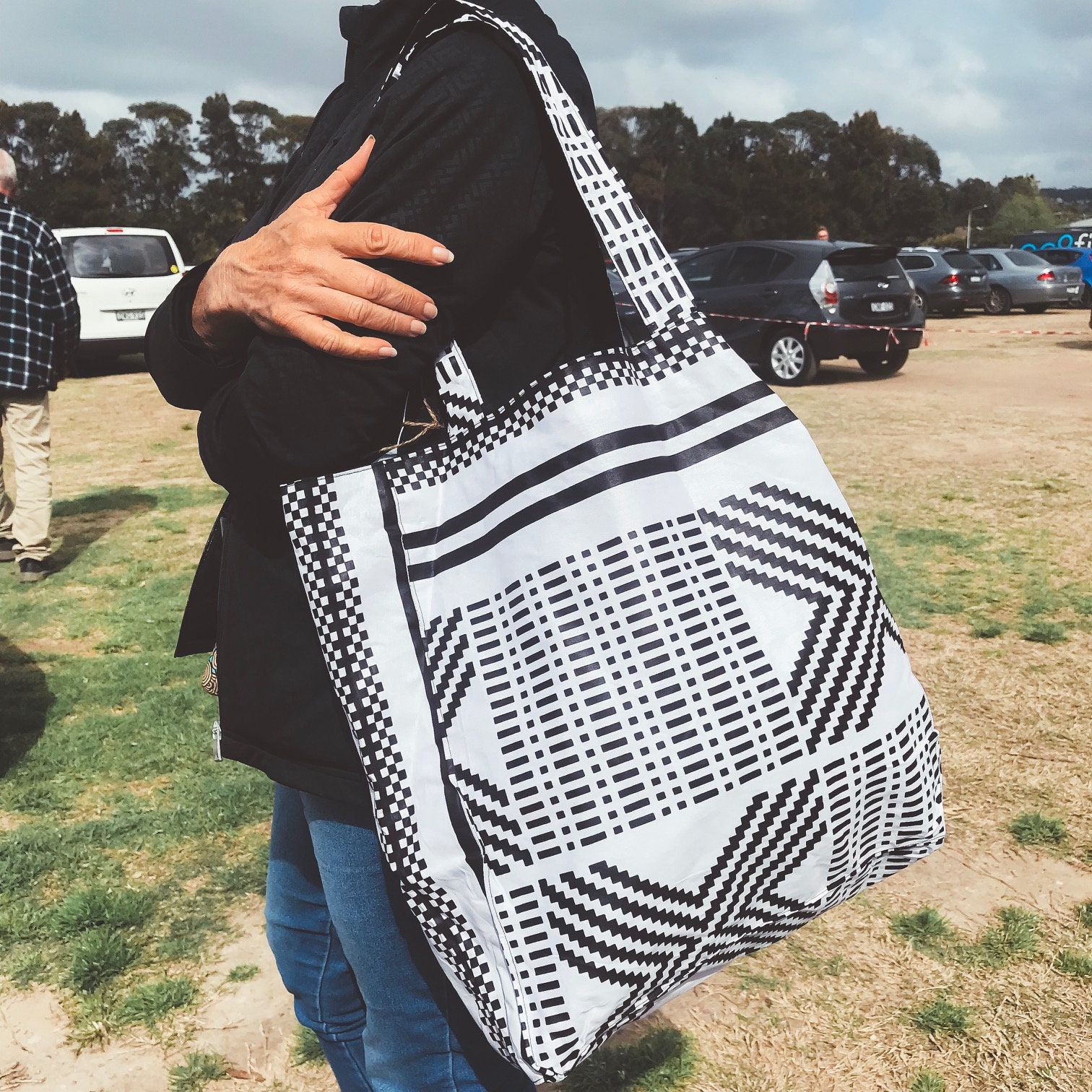 Handmade African printed reversible shopping bag from Uganda Etsy